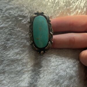 Women’s stamped turquoise ring
